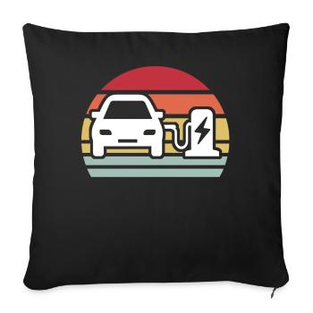 Eauto E-Auto Elektro Auto - Sofakissen mit Füllung 45 x 45 cm - Schwarz - Vorne