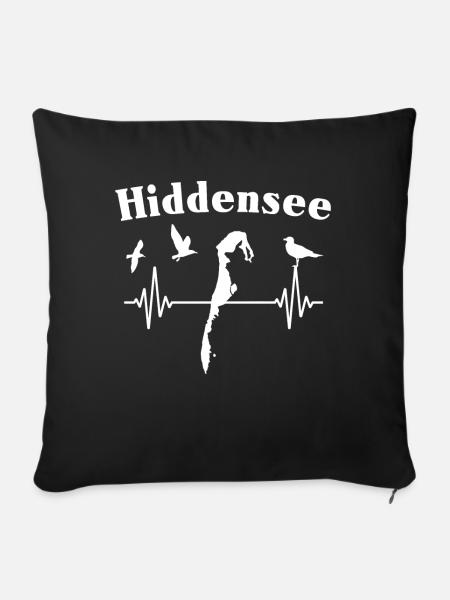 Hiddensee EKG Ostsee Insel - Sofakissen mit Füllung 45 x 45 cm - Schwarz