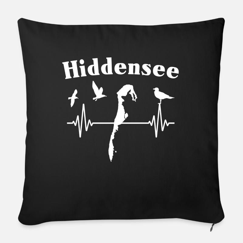 Hiddensee EKG Ostsee Insel - Sofakissen mit Füllung 45 x 45 cm - Schwarz