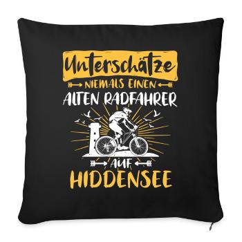 Hiddensee Radfahrer Ostsee - Sofakissen mit Füllung 45 x 45 cm - Schwarz - Vorne