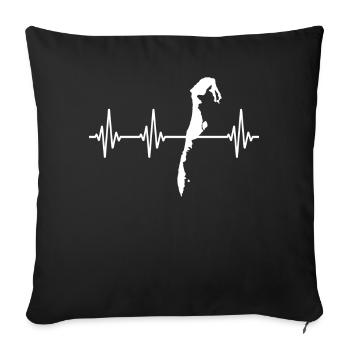 Hiddensee EKG Ostsee Herzlinie - Sofakissen mit Füllung 45 x 45 cm - Schwarz - Vorne