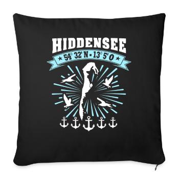 Hiddensee Koordinaten Ostsee - Sofakissen mit Füllung 45 x 45 cm - Schwarz - Vorne