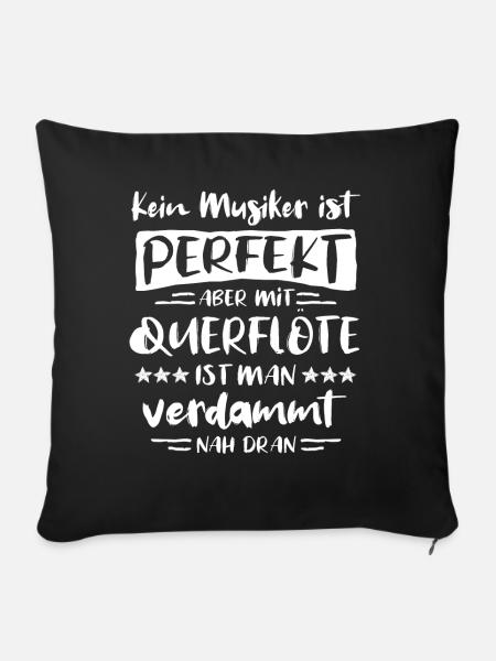 Querflöte Flötist Querflötenspieler Flöte Musiker - Sofakissen mit Füllung 45 x 45 cm - Schwarz