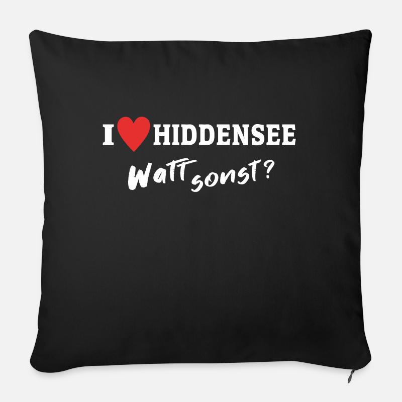 I Love Hiddensee Souvenir Ich Liebe Hiddensee - Sofakissen mit Füllung 45 x 45 cm - Schwarz