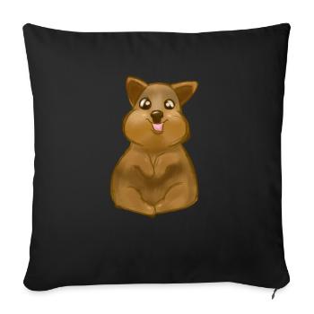 Kangourou à queue courte de Quokka Marsupial Quokka - Coussin et housse de 45 x 45 cm - noir - Devant