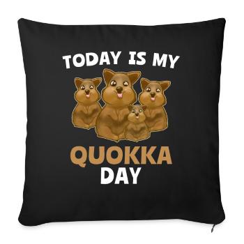 Quokka Dictons Quokka’s Saying - Coussin et housse de 45 x 45 cm - noir - Devant