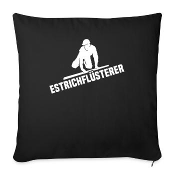 Estrichleger Flüsterer Bodenleger Estrich - Sofakissen mit Füllung 45 x 45 cm - Schwarz - Vorne