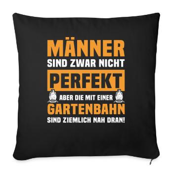 Gartenbahn Eisenbahn Garten Gartenbahner Männer - Sofakissen mit Füllung 45 x 45 cm - Schwarz - Vorne