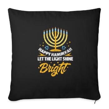 Hanoucca - Coussin et housse de 45 x 45 cm - noir - Devant