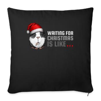 En attendant Noël - Coussin et housse de 45 x 45 cm - noir - Devant