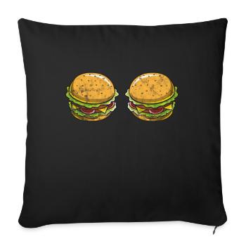 Burger - Sofakissen mit Füllung 45 x 45 cm - Schwarz - Vorne
