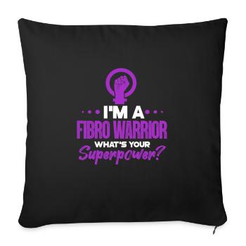 Fibromyalgie Fibro Fibromyalgie Rhumatisme Cadeau - Coussin et housse de 45 x 45 cm - noir - Devant