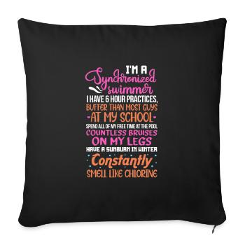 Synchronschwimmen Schwimmen Sport Geschenk - Sofakissen mit Füllung 45 x 45 cm - Schwarz - Vorne