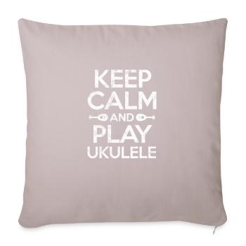 Ukulélé - Coussin et housse de 45 x 45 cm - taupe clair - Devant