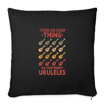 Ukulélé - Coussin et housse de 45 x 45 cm - noir - Devant