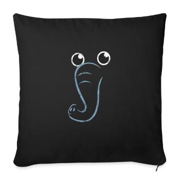 Elephant - Sofa pillow with filling 45cm x 45cm - black - Front