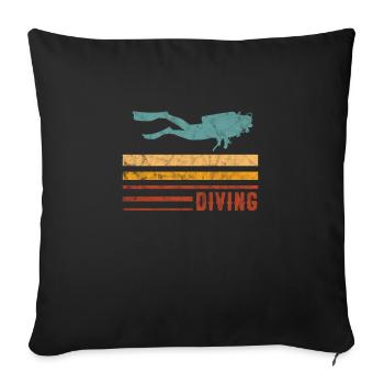 Diver - Sofa pillow with filling 45cm x 45cm - black - Front