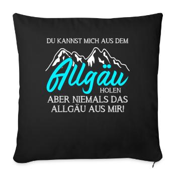 Allgäu Allgäuerin Allgäuer - Sofakissen mit Füllung 45 x 45 cm - Schwarz - Vorne