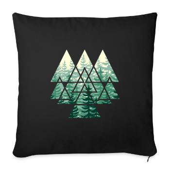 Forest Nature Trees Landscape Outdoor Gift - Sofa pillow with filling 45cm x 45cm - black - Front