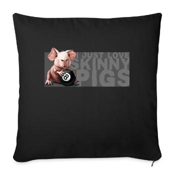 Funny I Love Skinny Pig Sea Soakers - Sofa pillow with filling 45cm x 45cm - black - Front