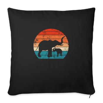 Elephant - Sofa pillow with filling 45cm x 45cm - black - Front