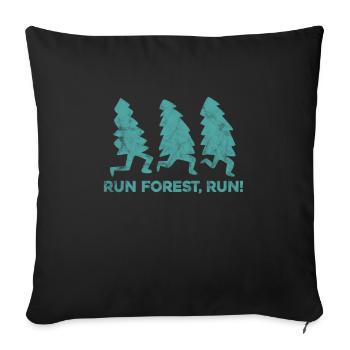 Forest - Sofa pillow with filling 45cm x 45cm - black - Front