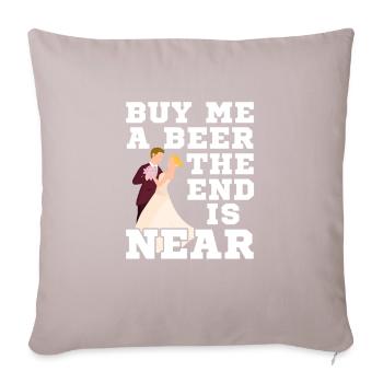 Bachelor party - Sofa pillow with filling 45cm x 45cm - light taupe - Front