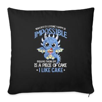 Drache Drachen Dragon Fabelwesen Fantasy Geschenk - Sofakissen mit Füllung 45 x 45 cm - Schwarz - Vorne
