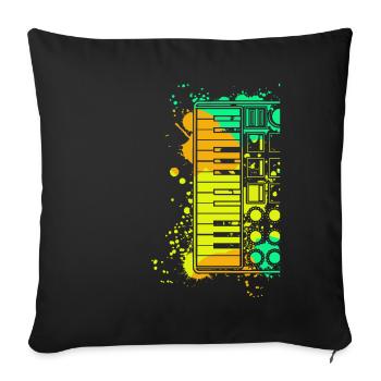 Synthesizer Synth Synthesizers - Sofakissen mit Füllung 45 x 45 cm - Schwarz - Vorne