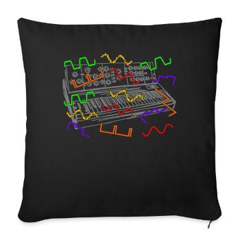 Synthesizer Analog Synth Synthesizers - Sofa pillow with filling 45cm x 45cm - black - Front