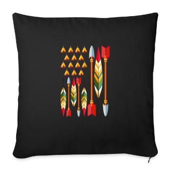 Indien - Coussin et housse de 45 x 45 cm - noir - Devant