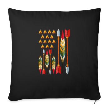 Native American Apache Gift - Sofa pillow with filling 45cm x 45cm - black - Front