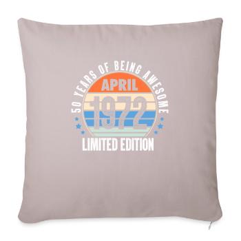 April 1972 - Sofa pillow with filling 45cm x 45cm - light taupe - Front