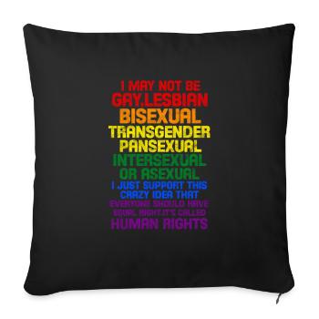 Human Rights Anti-Racism Tolerance Gift - Sofa pillow with filling 45cm x 45cm - black - Front