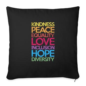Human Rights Anti-Racism Tolerance Gift - Sofa pillow with filling 45cm x 45cm - black - Front