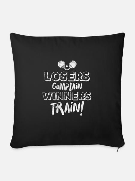 Ping-Pong Tischtennis - Sofakissen mit Füllung 45 x 45 cm - Schwarz