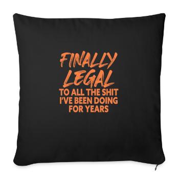 Volljährig Erwachsen Volljährigkeit Geschenk - Sofakissen mit Füllung 45 x 45 cm - Schwarz - Vorne