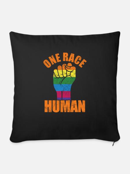 Menschenrechte Antirassismus Toleranz Geschenk - Sofakissen mit Füllung 45 x 45 cm - Schwarz