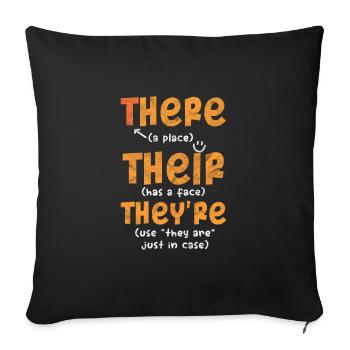 Professeur de grammaire - Coussin et housse de 45 x 45 cm - noir - Devant