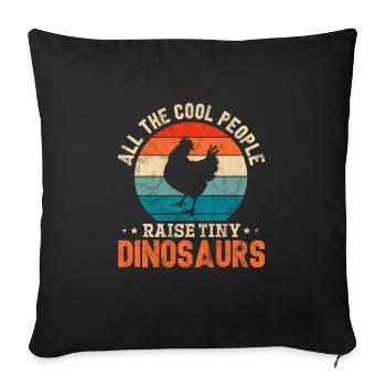 Chicken - Sofa pillow with filling 45cm x 45cm - black - Front