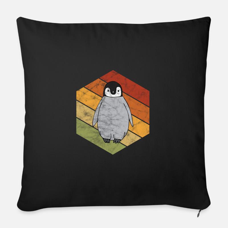 Pinguin - Sofakissen mit Füllung 45 x 45 cm - Schwarz