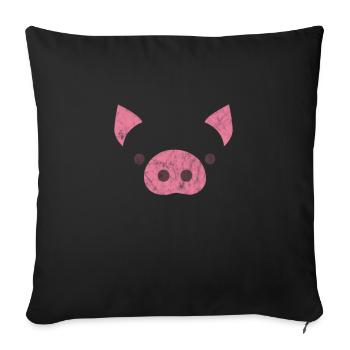 Pig Pig PigLet Sow Pigs Gift - Sofa pillow with filling 45cm x 45cm - black - Front