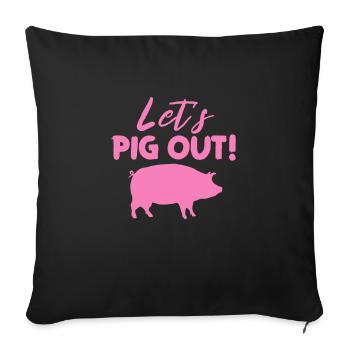 Pig - Sofa pillow with filling 45cm x 45cm - black - Front