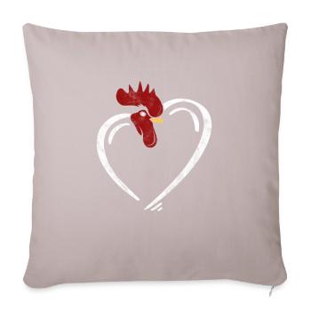 Chicken - Sofa pillow with filling 45cm x 45cm - light taupe - Front