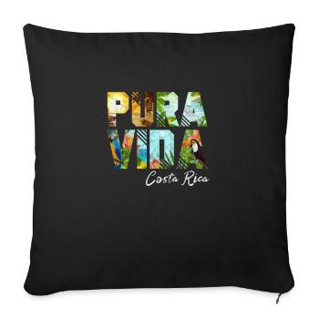 Costa Rica Urlaub Mittelamerika Pura Vida Geschenk - Sofakissen mit Füllung 45 x 45 cm - Schwarz - Vorne