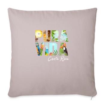 Costa Rica Urlaub Mittelamerika Pura Vida Geschenk - Sofakissen mit Füllung 45 x 45 cm - helles Taupe - Vorne