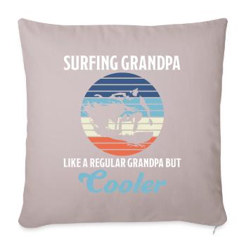 Surfer Grandpa Surf Surfboard Waves Surf Gift - Sofa pillow with filling 45cm x 45cm - light taupe - Front