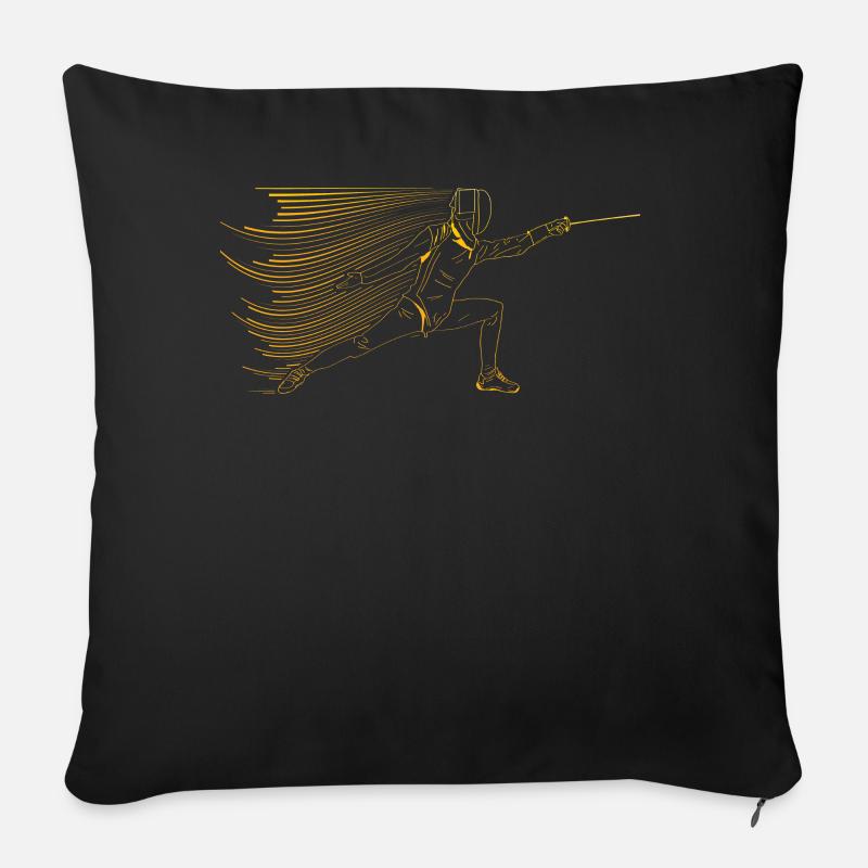 Scherma - Cuscino da divano 45 x 45 cm con riempimento - nero