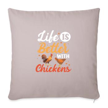 Chicken Farm Poultry Rooster Chickens Gift - Sofa pillow with filling 45cm x 45cm - light taupe - Front