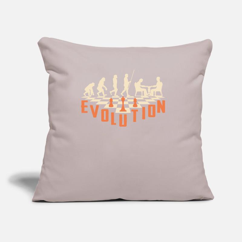 L'évolution Des Échecs Coussin et housse de 45 x 45 cm